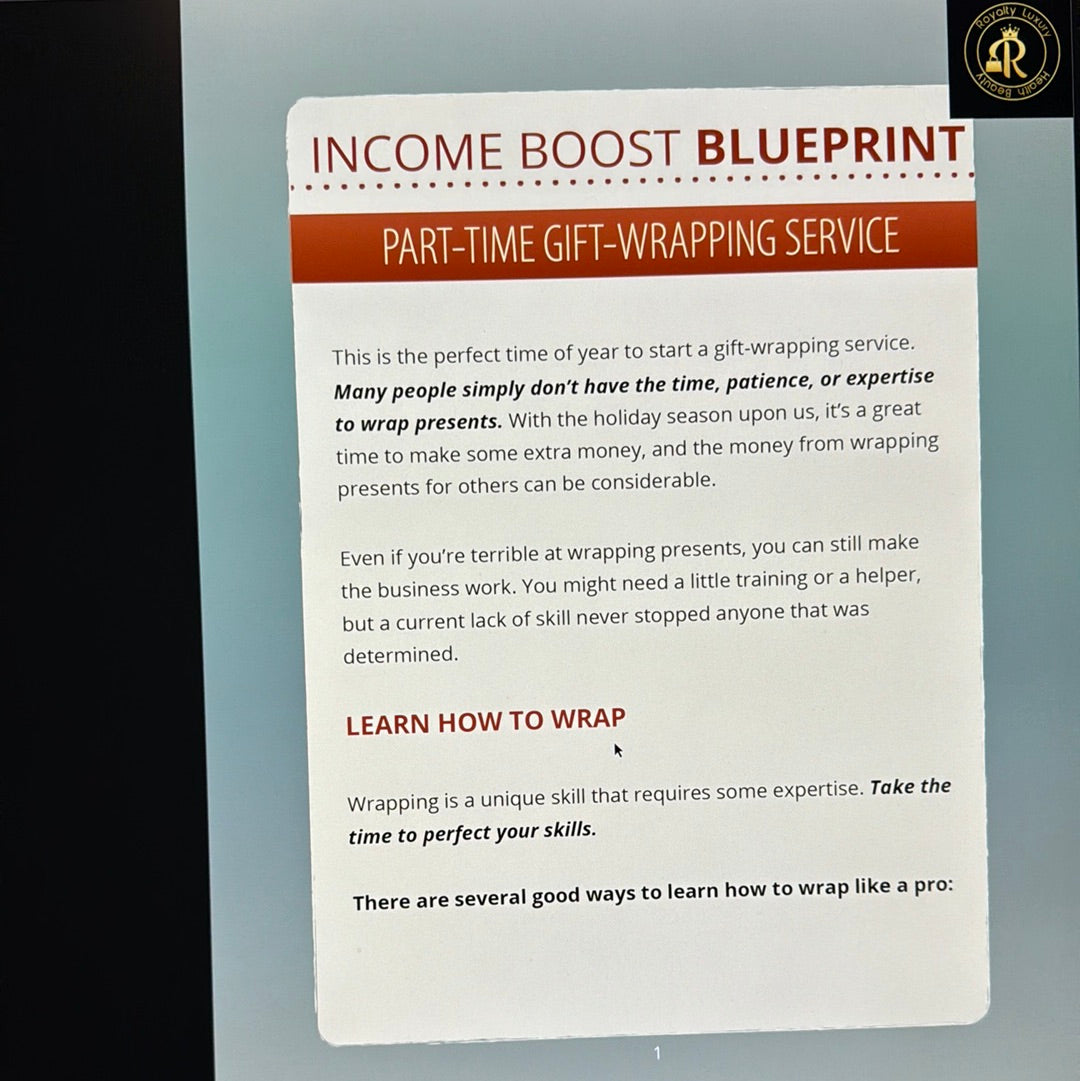 Income Boost Blueprint Part-Time Gift-Wrapping Service