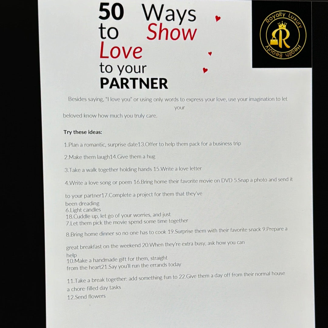 Fifty Ways To Show Love To Your Partner