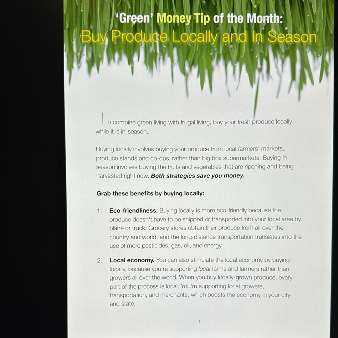 Green Money Tip of the Month: Buy Produce Locally and In Season