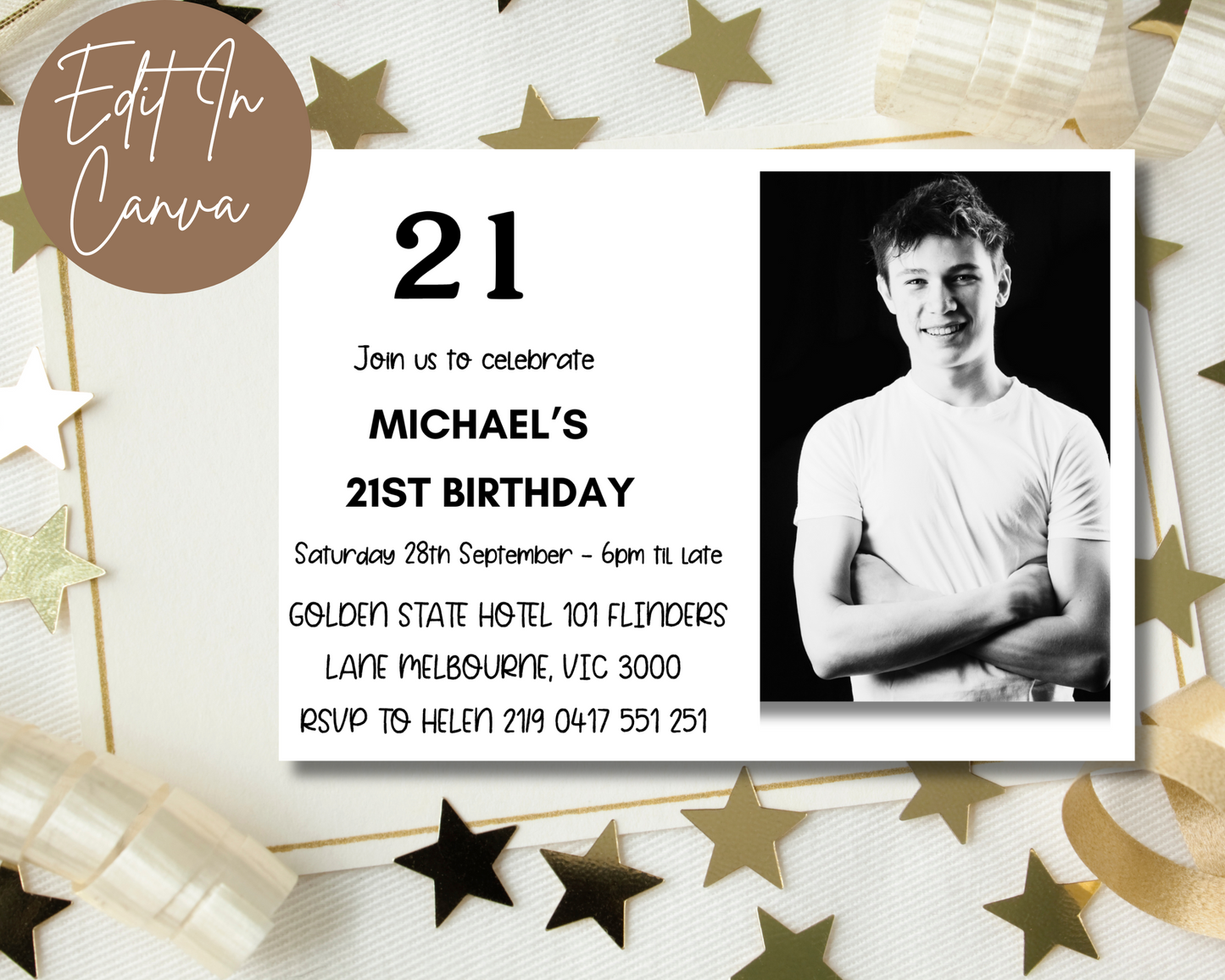 21st Birthday Classic Invitation