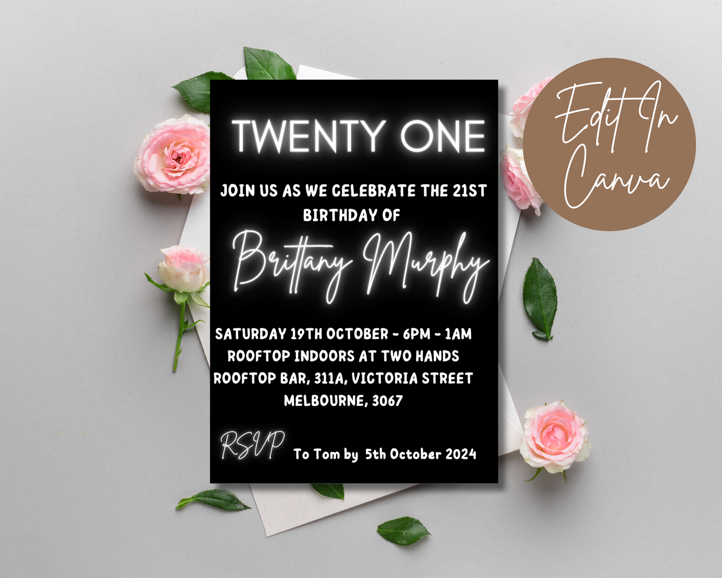 21st Birthday Invitation Print & Mobile