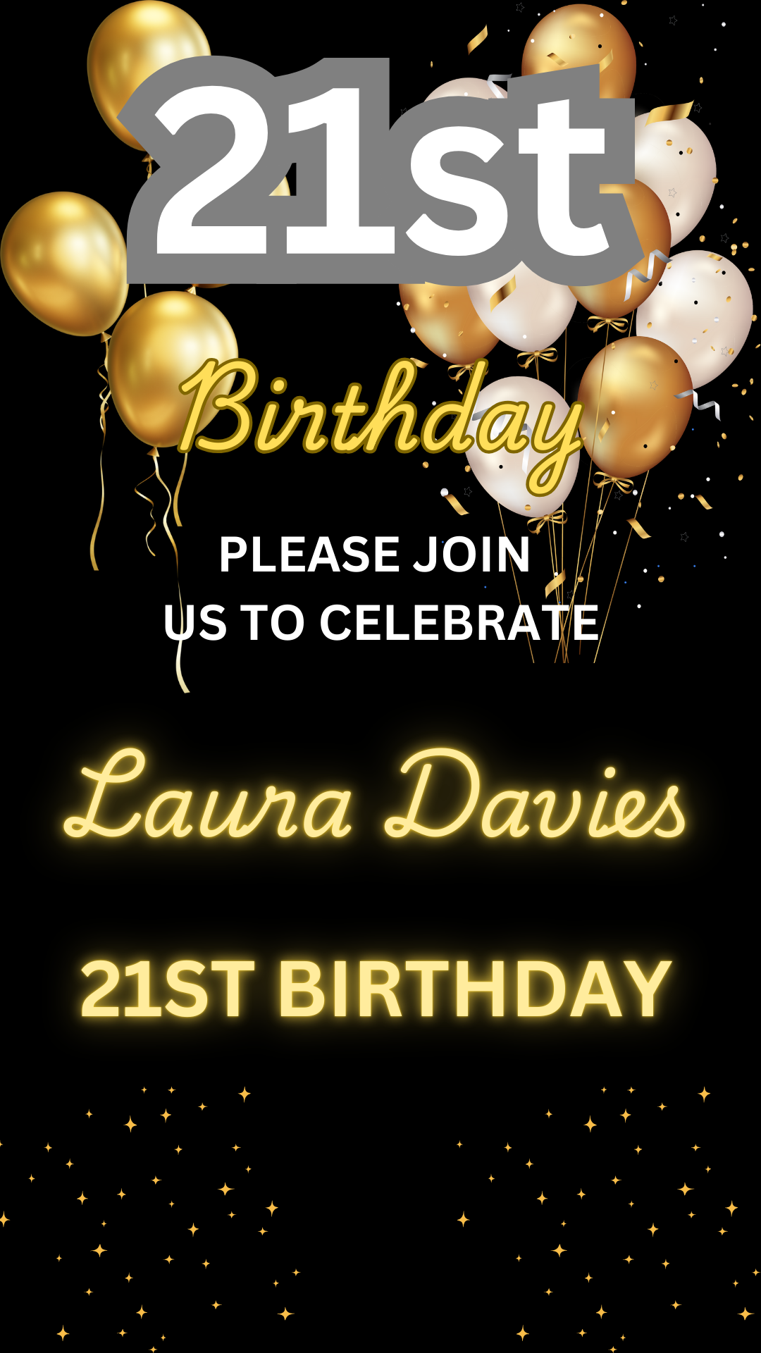 Happy 21st Birthday Video Invite