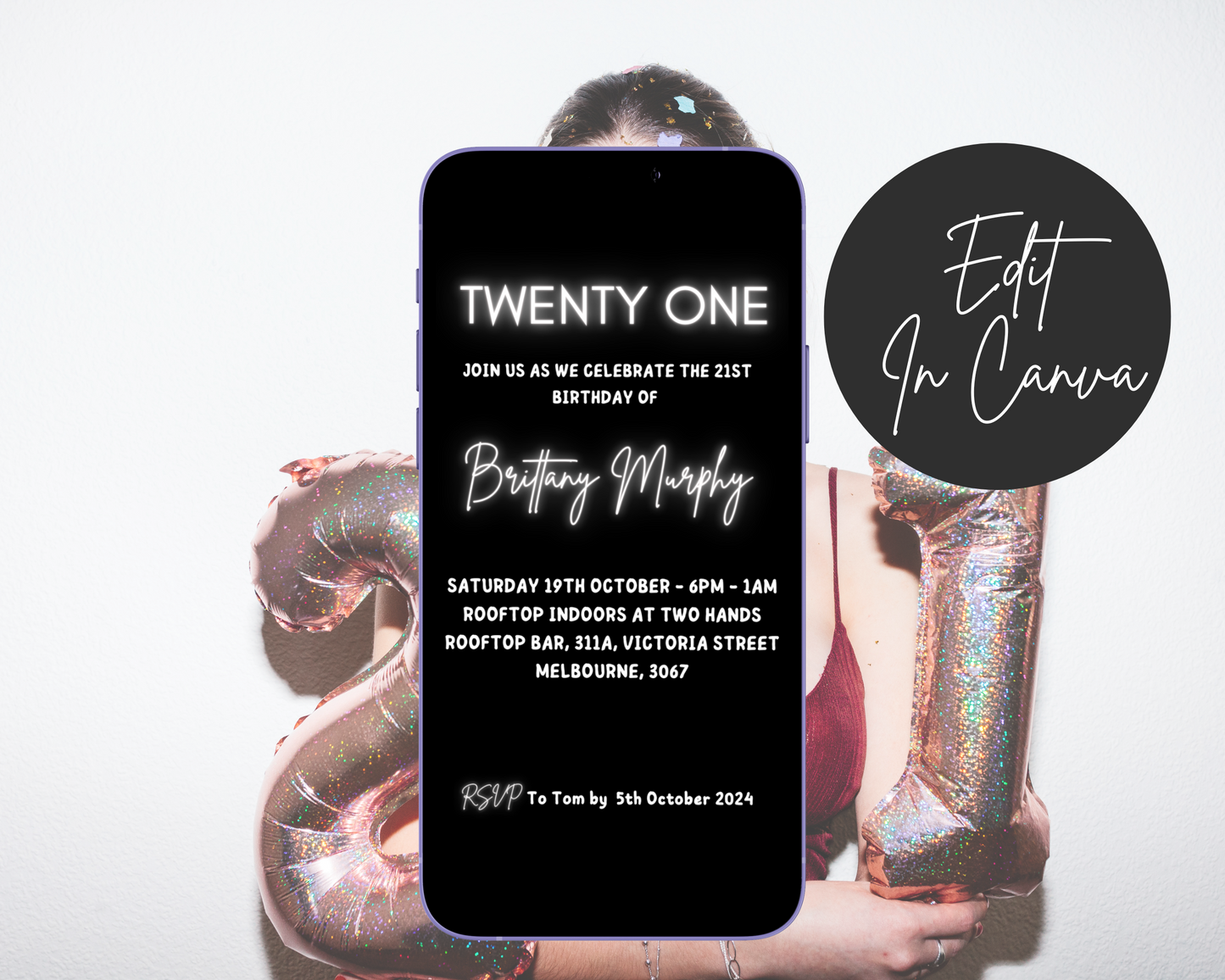 21st Birthday Invitation Print & Mobile