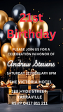 21st Birthday Video Invitation