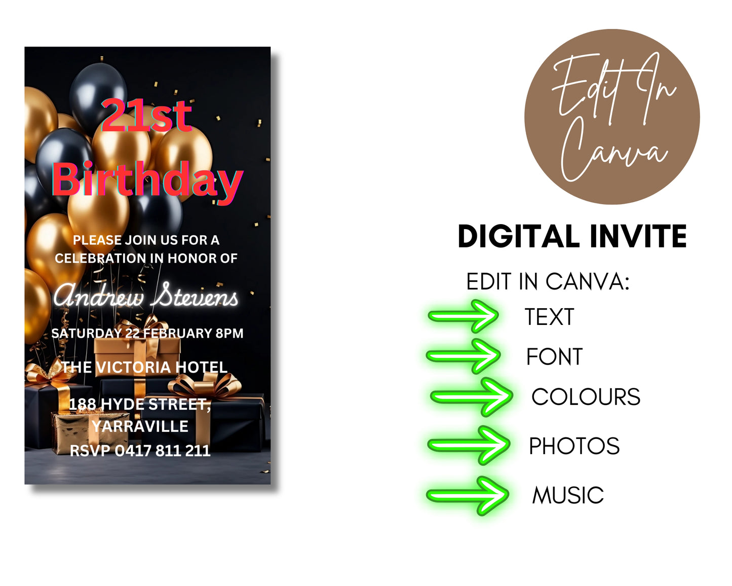 21st Birthday Video Invitation