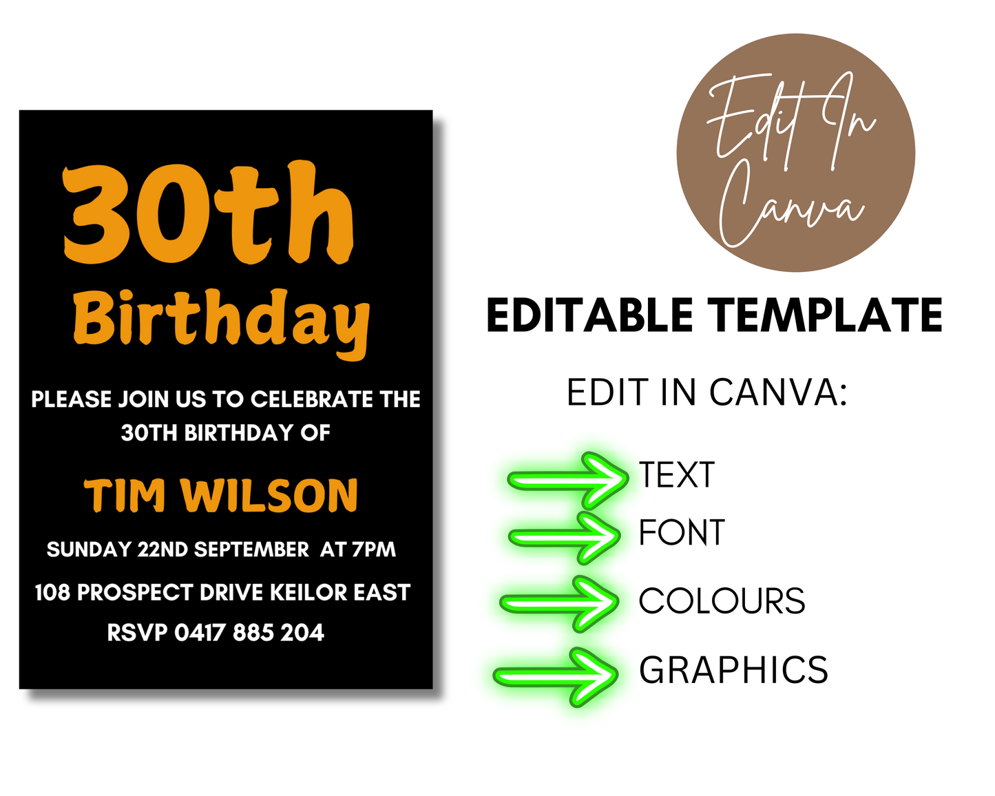 30th Birthday Invitation Modern