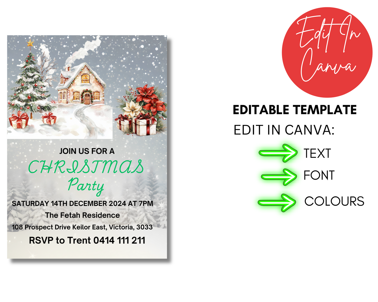 Modern Christmas Party Invitation