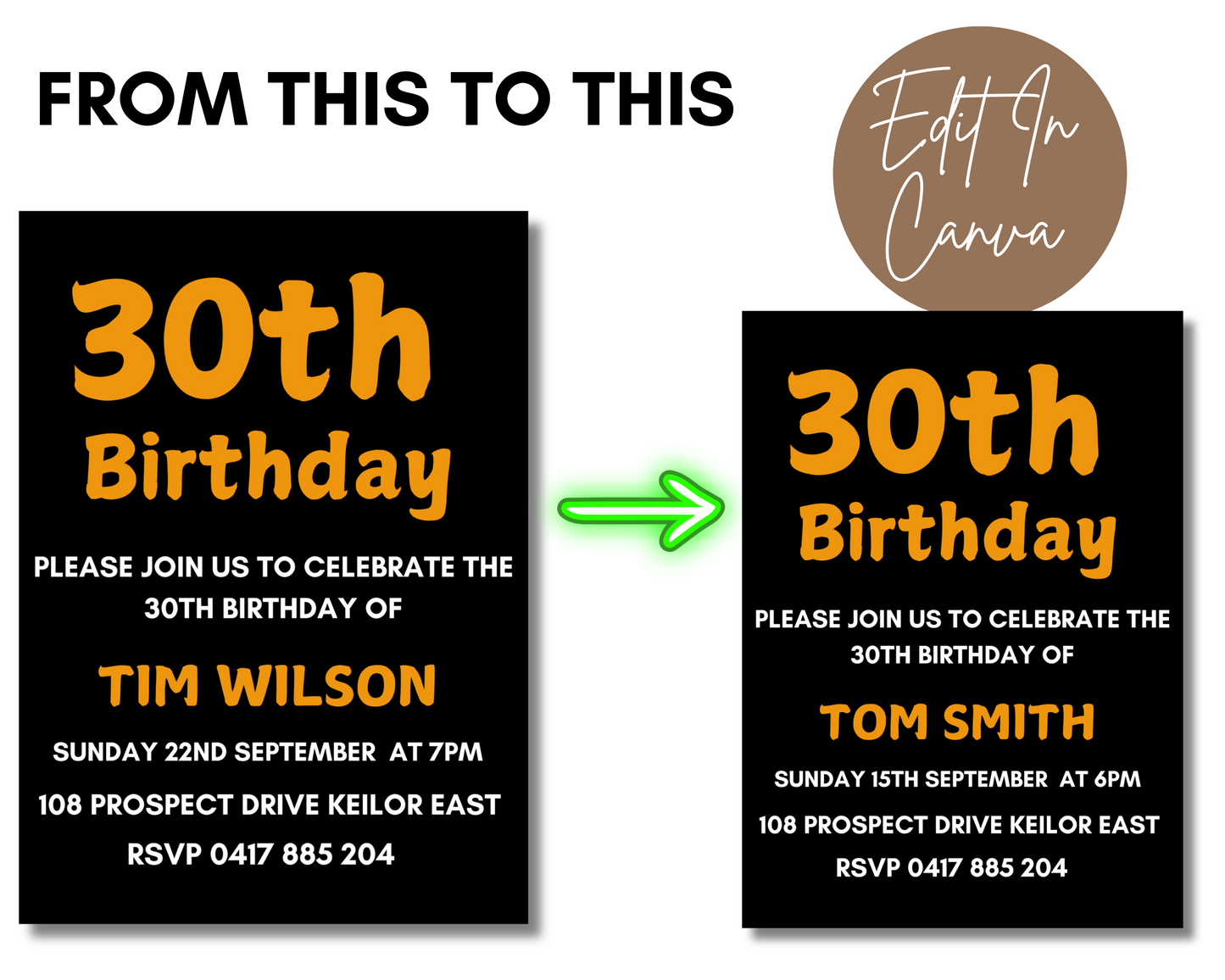 30th Birthday Invitation Modern