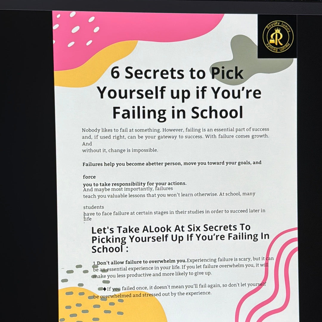 Six Secrets To Pick yourself Up if You're Failing in School