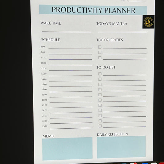 Productivity Planner Minimalist Design