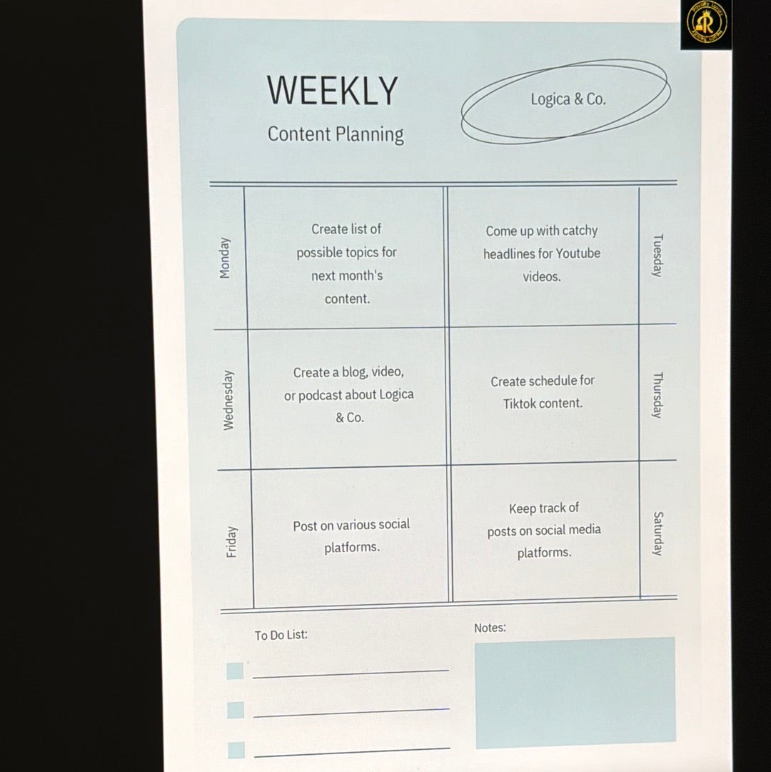 Weekly Content Planner