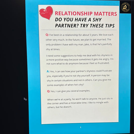 Relationship Matters Do You Have A Shy Partner? Try These Tips