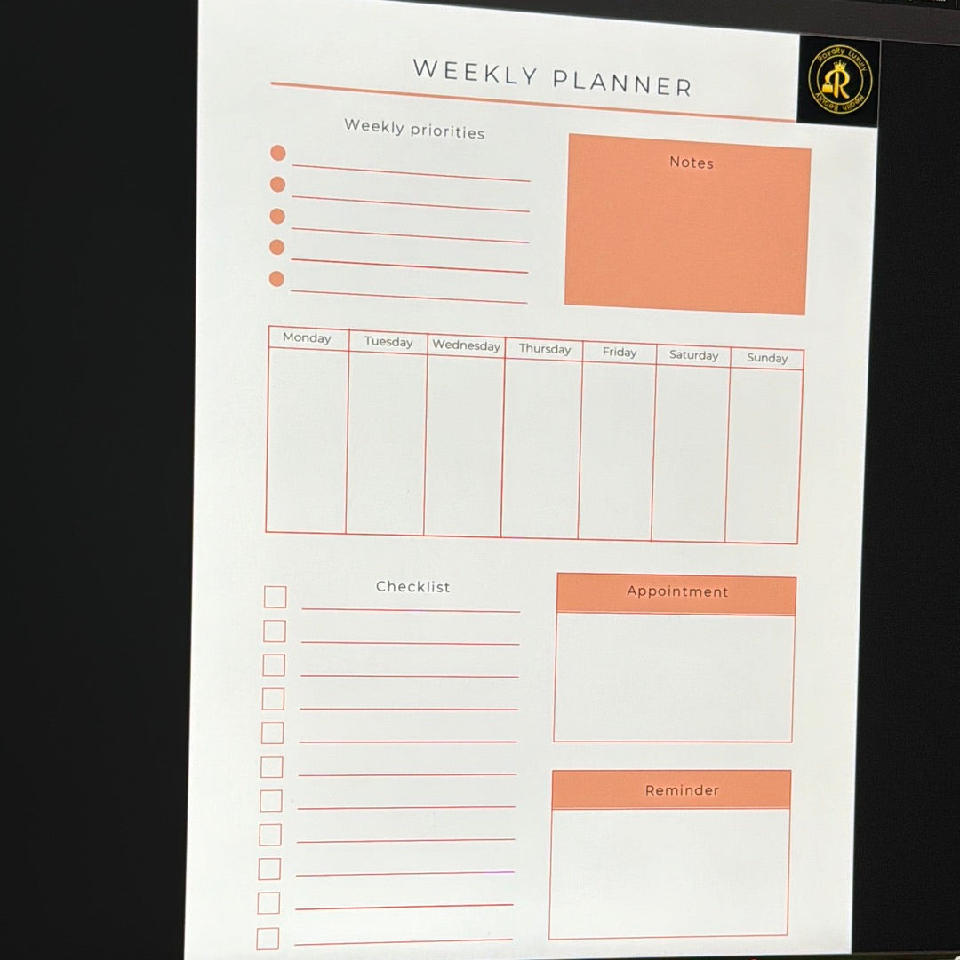 Weekly Planner Minimalist Design