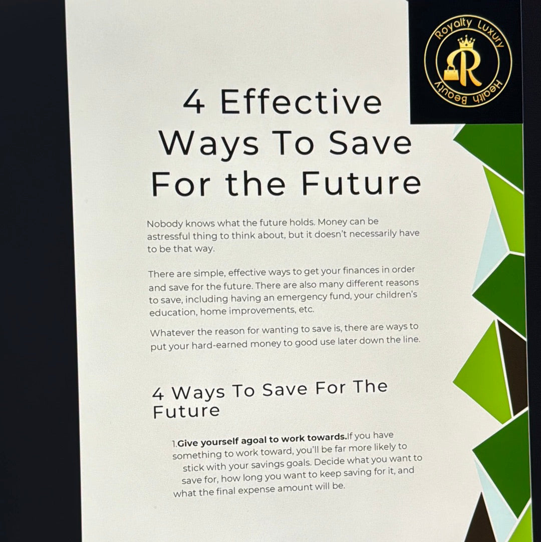 Four Effective Ways To save For The Future
