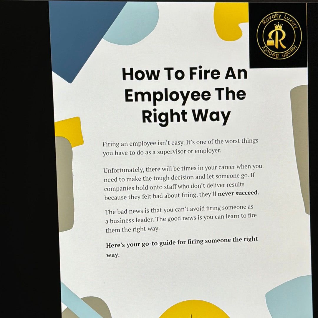 How To Fire An Employee The Right Way