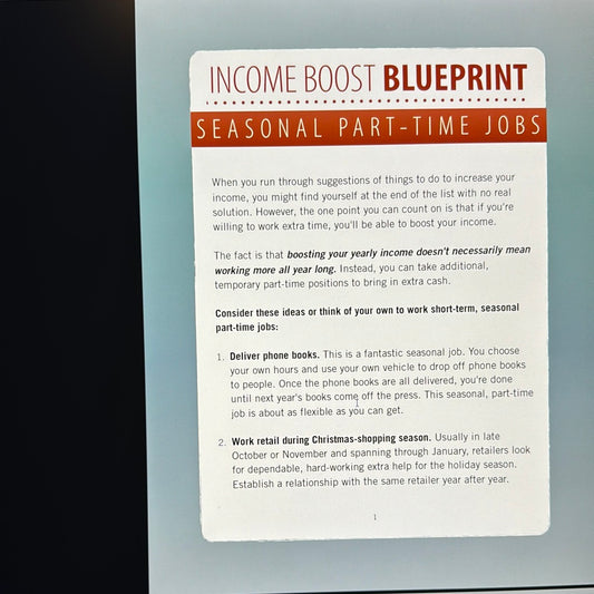 Income Boost Blueprint Seasonal Part-Time Jobs