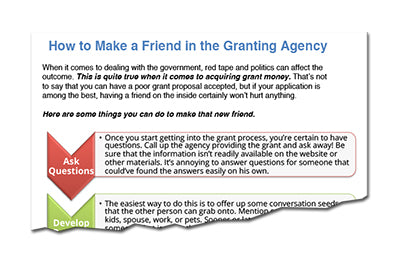 How to Make a Friend in the Granting Agency