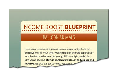 Income Boost Blueprint Balloon Animals