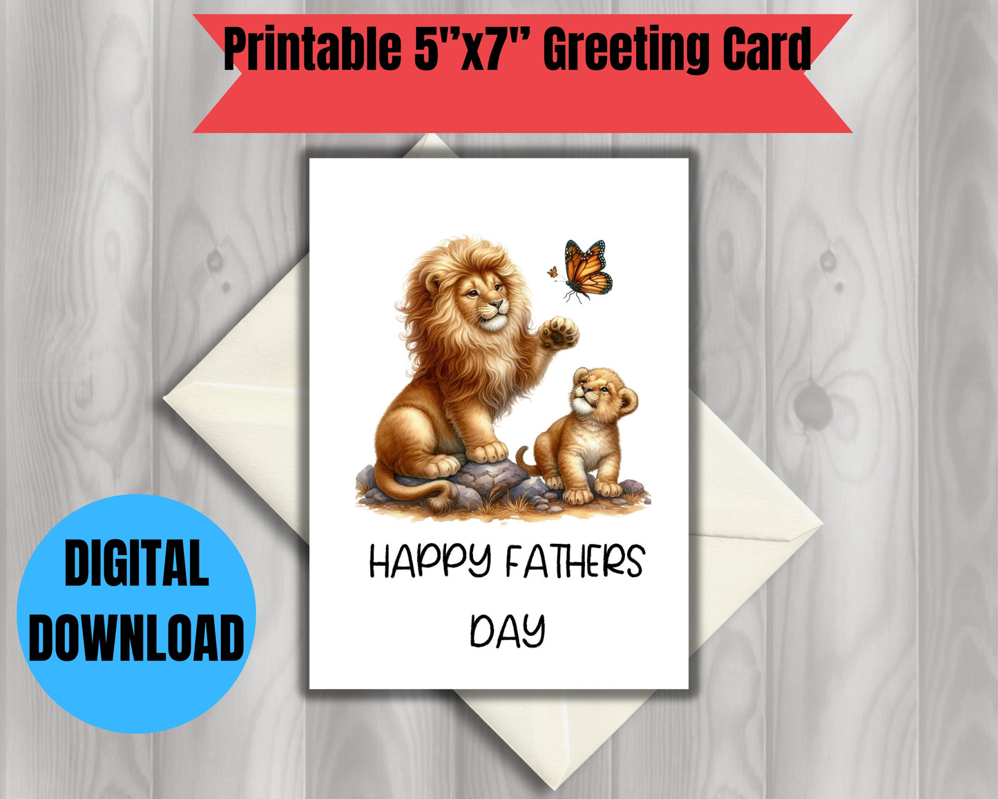 Fathers Day Lion Card