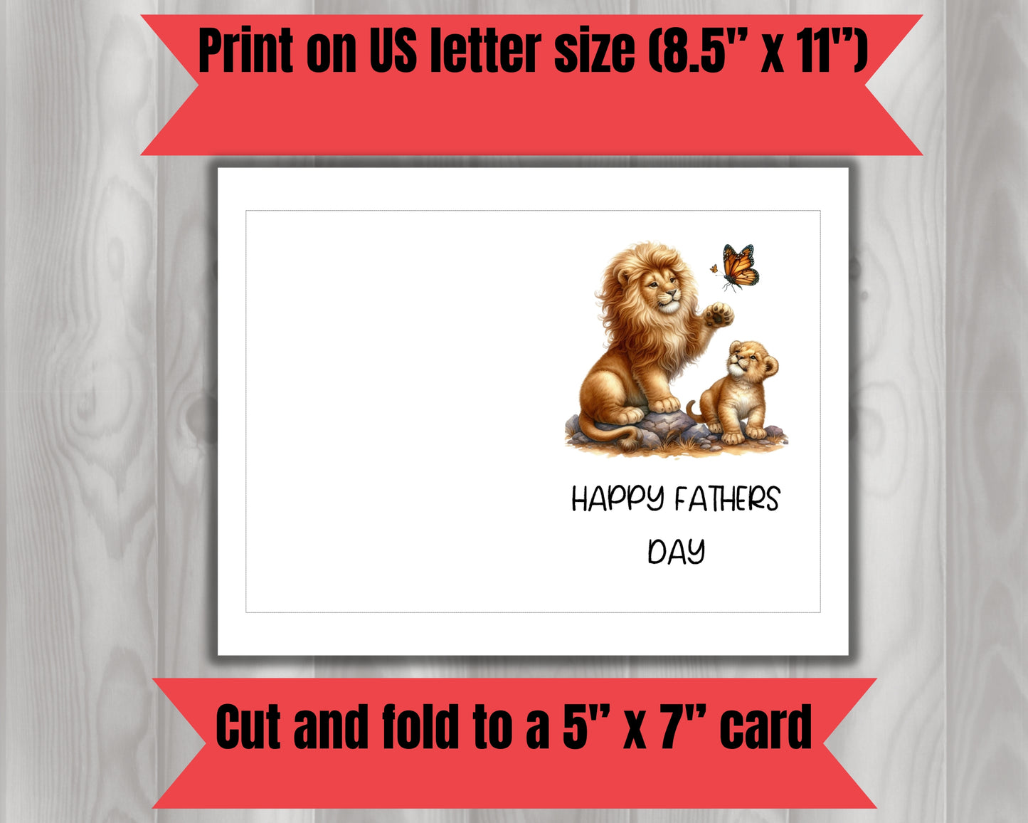 Fathers Day Lion Card