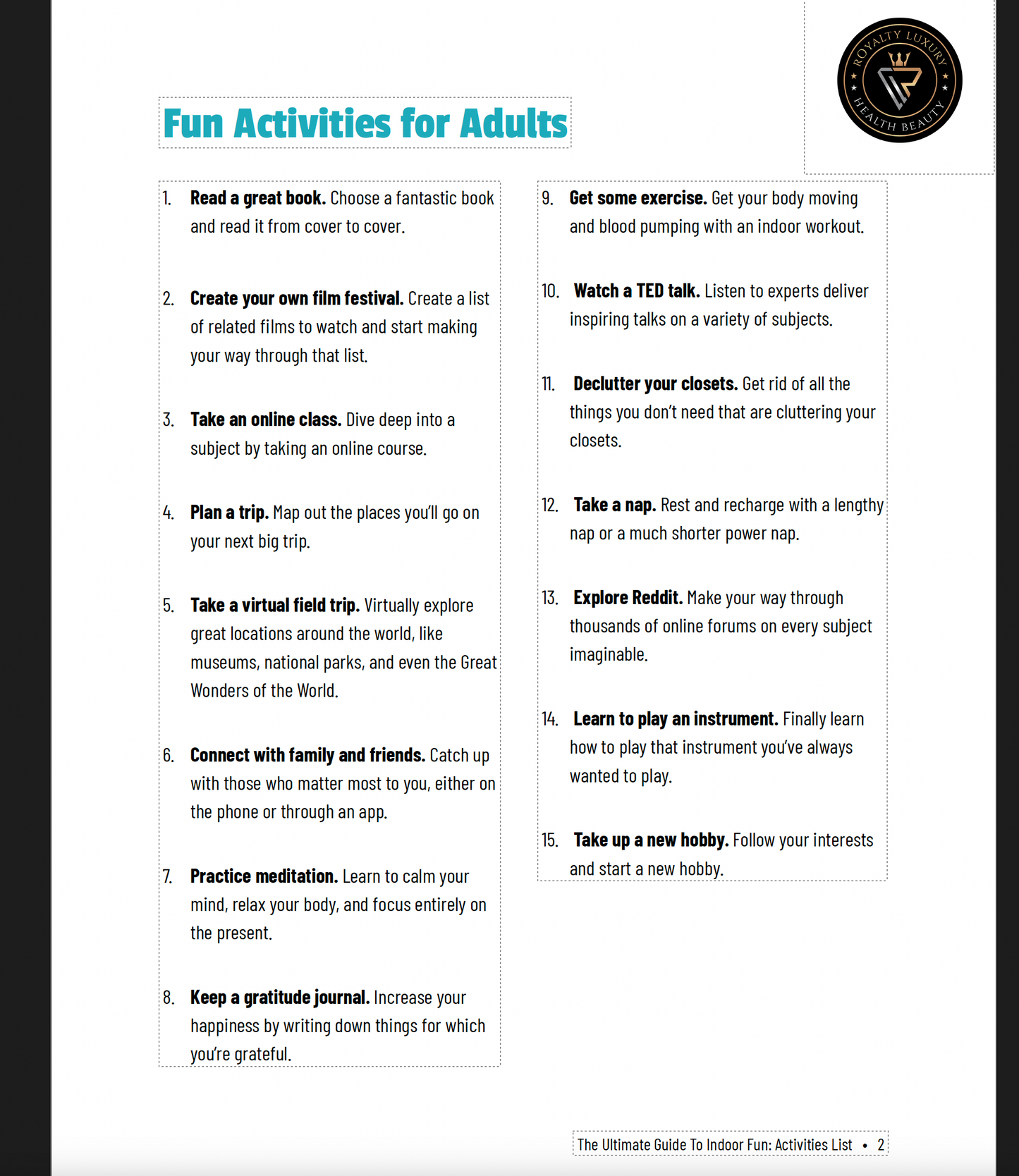 The Ultimate Guide To Indoor Fun Activities List